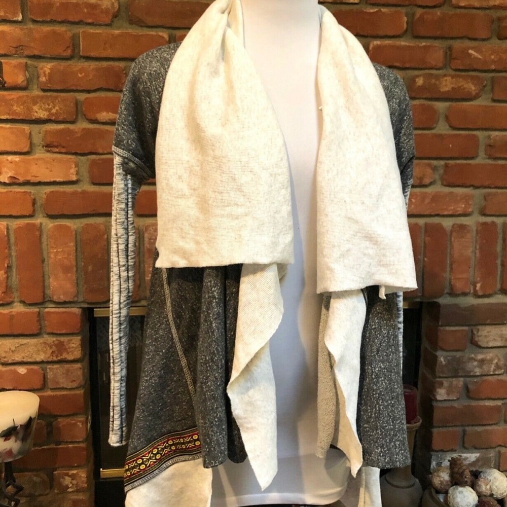 Patchwork Open Jersey Sweatshirt Blazer Jacket - image 4